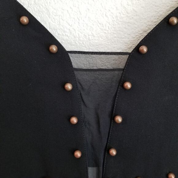 Cinq a Sept Womens Mini Dress Black Solid Comfort Sleeveless V-Neck Chic - Picture 4 of 13